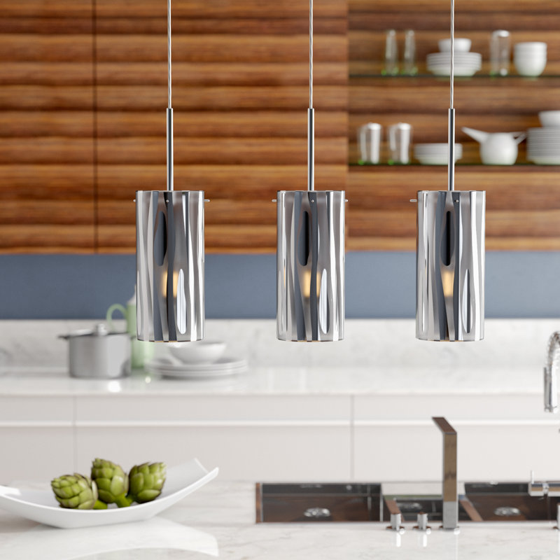 Wade Logan Cheridon 3 Light Kitchen Island Cylinder Pendant & Reviews